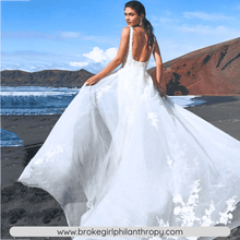 Load image into Gallery viewer, Mermaid Wedding Dress-Bohemian Lace Wedding Dress Detachable Train | Wedding Dresses