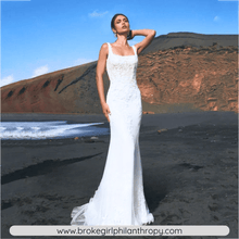 Load image into Gallery viewer, Mermaid Wedding Dress-Bohemian Lace Wedding Dress Detachable Train | Wedding Dresses