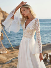 Load image into Gallery viewer, Bohemian Wedding Dress- Lace Backless Wedding Dress | Wedding Dresses