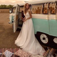 Load image into Gallery viewer, Bohemian Beach Wedding Dress- Vintage Lace Bridal Gown | Wedding Dresses