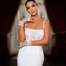 Load image into Gallery viewer, Vintage Mermaid Wedding Dress- Sequins Spaghetti Straps | Wedding Dresses