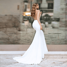 Load image into Gallery viewer, Simple Wedding Dress-Satin Mermaid Bridal Gown | Wedding Dresses