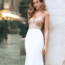 Load image into Gallery viewer, Simple Wedding Dress-Satin Mermaid Bridal Gown | Wedding Dresses