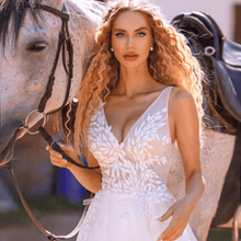 Load image into Gallery viewer, Bohemian Wedding Dress-Lace Beach A Line Bridal Gown | Wedding Dresses