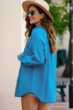 Load image into Gallery viewer, Womens Blouse-Button Front Shacket with Pockets | Coat & Jacket & Cardigan