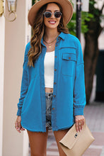 Load image into Gallery viewer, Womens Blouse-Button Front Shacket with Pockets | Coat & Jacket & Cardigan