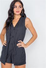 Load image into Gallery viewer, Stripe Pattern Romper | Button Down Sleeveless Romper
