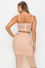 Load image into Gallery viewer, Studded Stone Cami Top & Slit Mini Skirts Set
