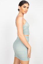 Load image into Gallery viewer, Shirred Cami Top & Mini Skirts Set