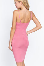 Load image into Gallery viewer, Round Neck Cami Rib Sweater Dress