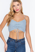 Load image into Gallery viewer, Front Ruched Detail Sweater Knit Crop Cami Top