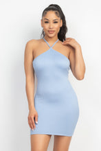 Load image into Gallery viewer, Halter Neck Ribbed Seamless Cut-out Dress