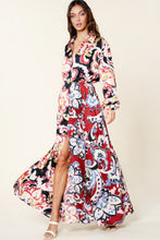 Load image into Gallery viewer, Color Block Printed V Neck Dress
