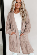 Load image into Gallery viewer, Cable-Knit Dropped Shoulder Cardigan Broke Girl Philanthropy