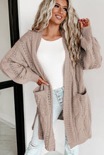 Load image into Gallery viewer, Womens Sweater-Cable-Knit Dropped Shoulder Cardigan | sweater