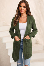 Load image into Gallery viewer, Womens Sweater-Cable-Knit Dropped Shoulder Cardigan | sweater