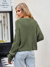 Load image into Gallery viewer, Womens Sweater-Cable-Knit Round Neck Dropped Shoulder Sweater
