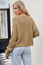 Load image into Gallery viewer, Womens Sweater-Cable-Knit Round Neck Dropped Shoulder Sweater