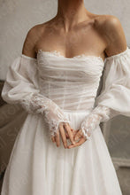 Load image into Gallery viewer, Off the Shoulder Wedding Dress-Beach Wedding Gown | Wedding Dresses