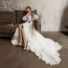 Load image into Gallery viewer, Off the Shoulder Wedding Dress-Beach Wedding Gown | Wedding Dresses