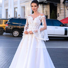 Load image into Gallery viewer, Bohemian Wedding Dress-Classic Flare Sleeve Princess Bridal Gown | Wedding Dresses