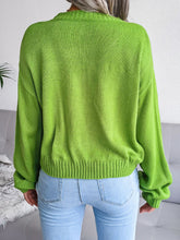 Load image into Gallery viewer, Womens Sweater-Cloud Print Button Down Ribbed Trim Cardigan