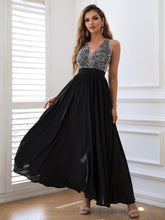 Load image into Gallery viewer, Womens Maxi Dress-Contrast Sequin Sleeveless Maxi Dress | Dresses