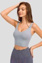 Load image into Gallery viewer, Deep V-Neck Crop Sports Bra Broke Girl Philanthropy