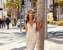 Load image into Gallery viewer, Mermaid Wedding Dress-Lace V Neck Detachable Train | Wedding Dresses