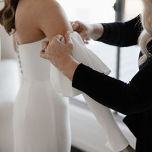 Load image into Gallery viewer, Sheath Wedding Dress-Detachable Long Sleeves Bridal Gown | Wedding Dresses