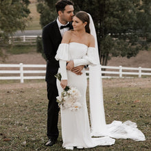 Load image into Gallery viewer, Detachable Long Sleeves Strapless Sheath Wedding Dress Broke Girl Philanthropy