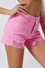 Load image into Gallery viewer, Jean Shorts-Pink Distressed Denim Shorts | Jean Shorts