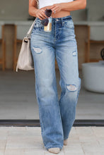 Load image into Gallery viewer, Blue Jeans-Distressed Straight Blue Jeans with Pockets | Blue Jeans