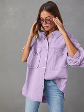 Load image into Gallery viewer, Womens Jacket-Dropped Shoulder Raw Hem Jacket