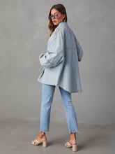 Load image into Gallery viewer, Womens Jacket-Dropped Shoulder Raw Hem Jacket