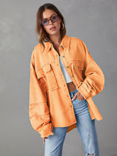 Load image into Gallery viewer, Womens Jacket-Dropped Shoulder Raw Hem Jacket