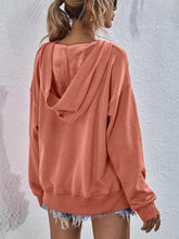 Load image into Gallery viewer, Womens Top-Pink Dropped Shoulder Slit Hoodie
