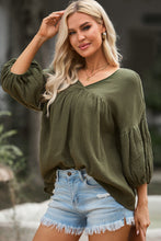 Load image into Gallery viewer, Womens Blouse-Dropped Shoulder V-Neck Blouse | Tops/Blouses & Shirts