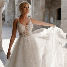 Load image into Gallery viewer, Beach Wedding Dress-Elegant A Line Bride Dress | Wedding Dresses