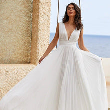 Load image into Gallery viewer, Beach Wedding Dress-V Neck Chiffon Bridal Gown | Wedding Dresses