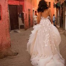 Load image into Gallery viewer, Country Lace Wedding Dress-Garden Flower Tiered Skirt | Wedding Dresses