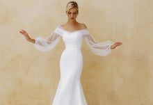 Load image into Gallery viewer, Off the Shoulder Wedding Dress-Tulle Satin Bridal Gown | Wedding & Bridal Party Dresses