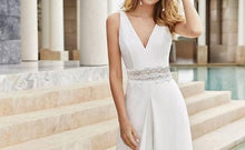 Load image into Gallery viewer, Wedding Jumpsuit-White V Neck Bridal Jumpsuit | Wedding & Bridal Party Dresses