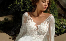 Load image into Gallery viewer, Beach Wedding Dress-Backless Puff Sleeves Beach Wedding Dress | Wedding Dresses