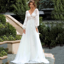 Load image into Gallery viewer, Beach Wedding Dress-Backless Puff Sleeves Beach Wedding Dress | Wedding Dresses