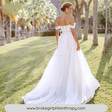 Load image into Gallery viewer, Beach Wedding Dress-Off Shoulder Sweetheart Beach Wedding Dress | Wedding Dresses