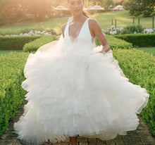 Load image into Gallery viewer, Ball Gown Wedding Dress - Deep V-Neck, Backless, Sleeveless | Wedding Dresses