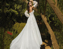 Load image into Gallery viewer, A Line Wedding Dress-Floral Lace Bridal Gown | Wedding Dresses