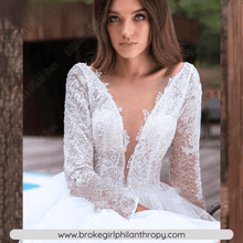 Load image into Gallery viewer, Long Sleeve Wedding Dress-A Line Lace Bridal Gown-Backless | Wedding Dresses
