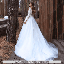 Load image into Gallery viewer, Long Sleeve Wedding Dress-A Line Lace Bridal Gown-Backless | Wedding Dresses